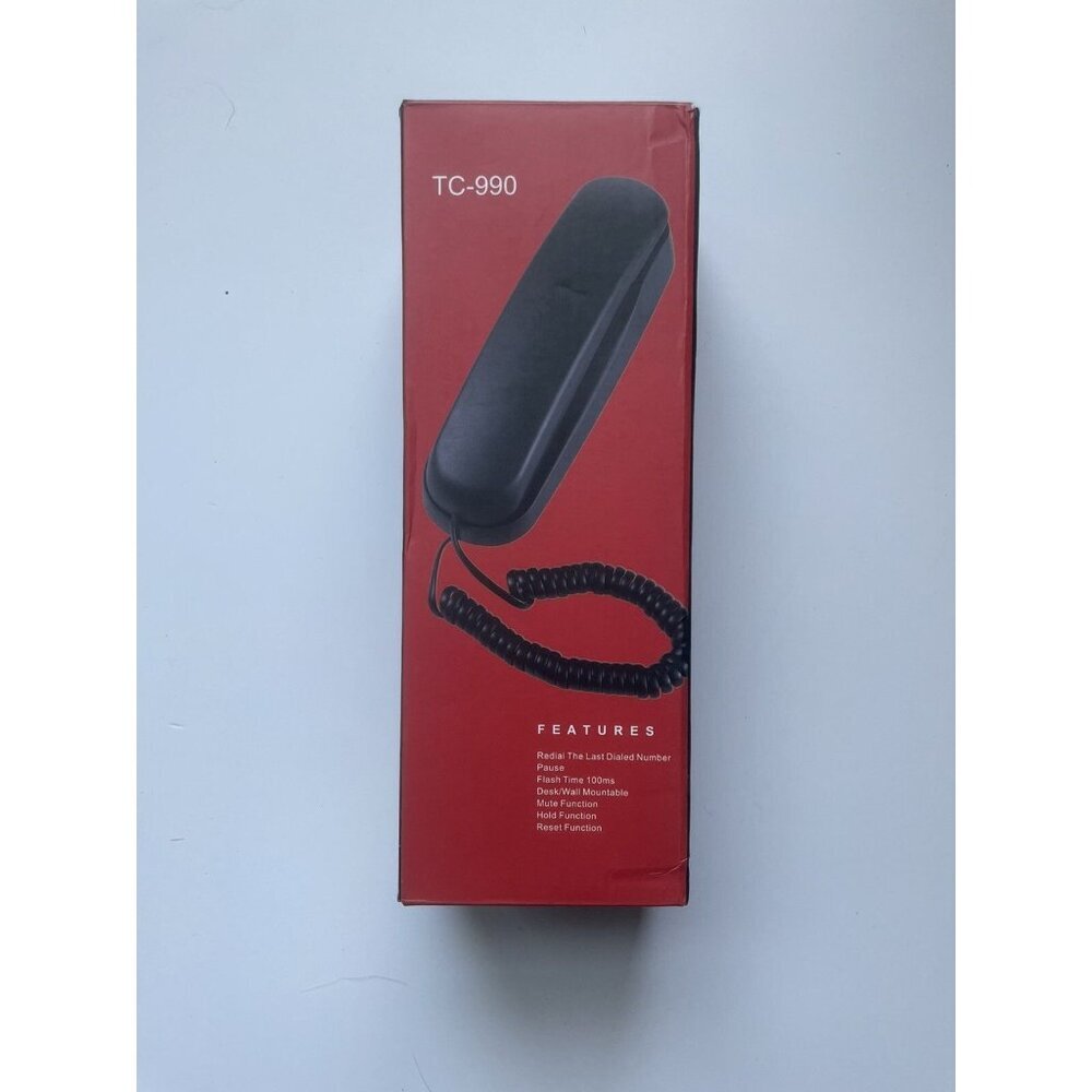 TC-990 Black Desk Phone – Corded Office Telephone with Caller ID & Speaker